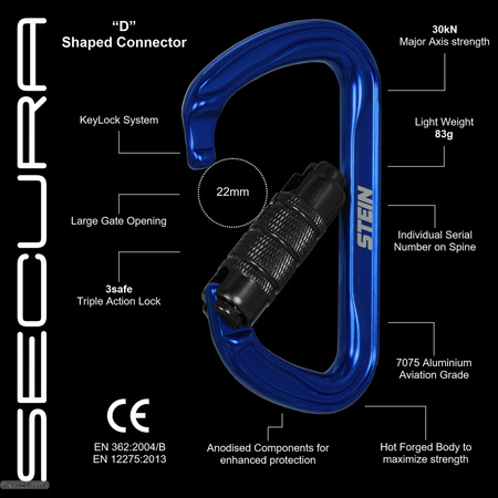 Karabinek trójakcyjny Stein Secura D-shape