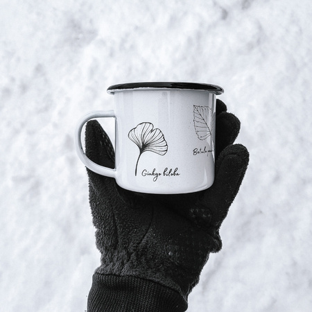 Kubek emaliowany LIŚCIE